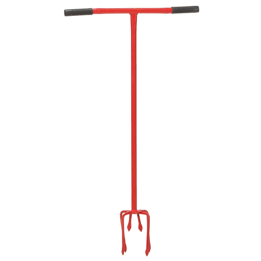 vidaXL Griffe de jardin Rouge Acier