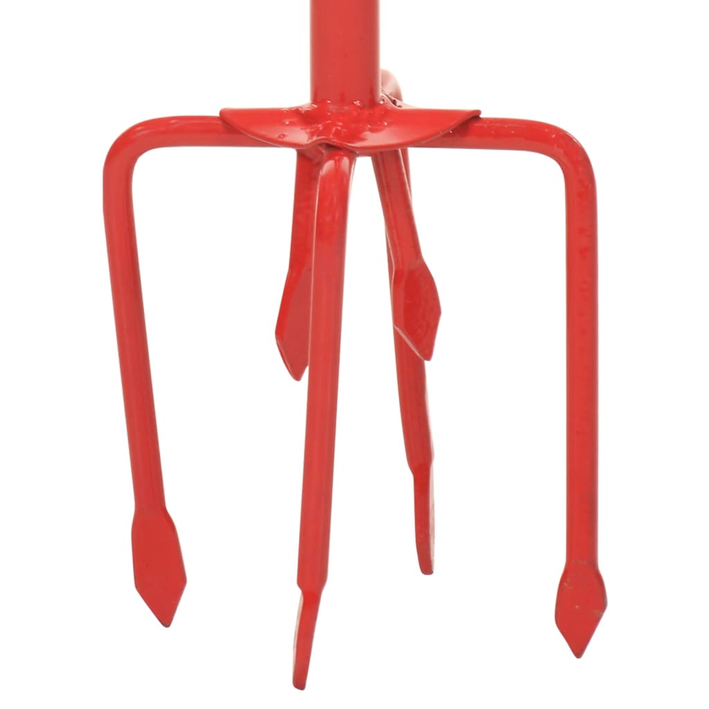 vidaXL Griffe de jardin Rouge Acier