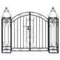 vidaXL Portillon ornemental de jardin Fer forgé 122x20,5x100 cm