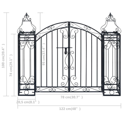 vidaXL Portillon ornemental de jardin Fer forgé 122x20,5x100 cm