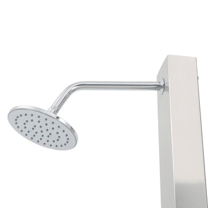 vidaXL Douche d'extérieur avec receveur de douche WPC Acier inoxydable