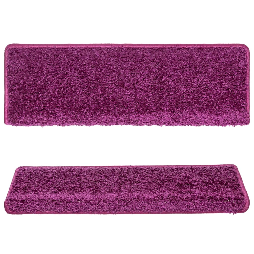 vidaXL Tapis d'escalier 15 pcs 65x21x4 cm Violet