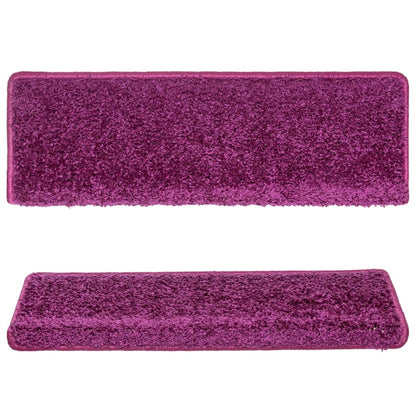 vidaXL Tapis d'escalier 15 pcs 65x21x4 cm Violet