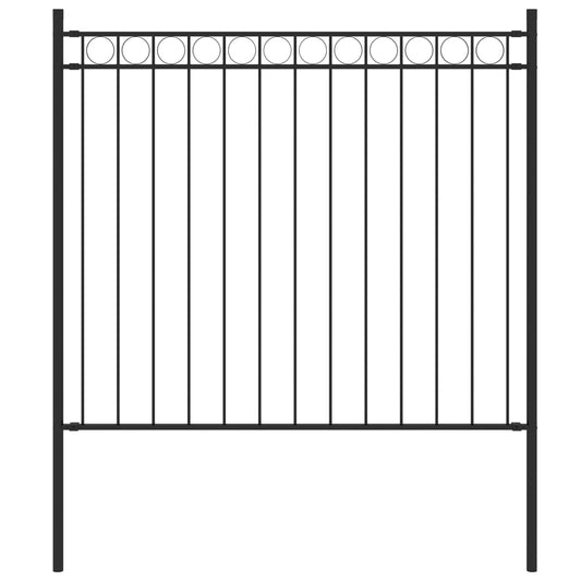 vidaXL Clôture de jardin Acier 1,7x0,8 m Noir