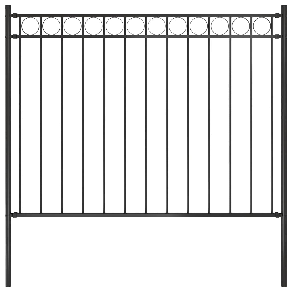 vidaXL Clôture de jardin Acier 1,7x1 m Noir