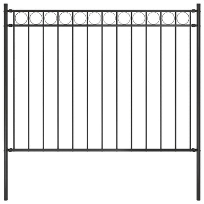 vidaXL Clôture de jardin Acier 1,7x1 m Noir