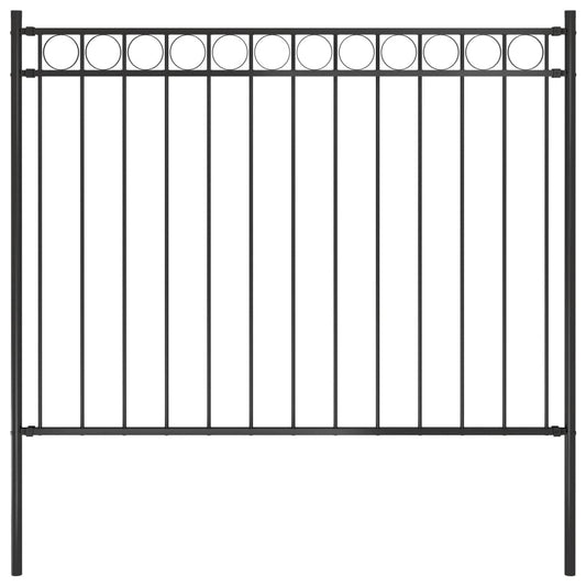 vidaXL Clôture de jardin Acier 1,7x1 m Noir