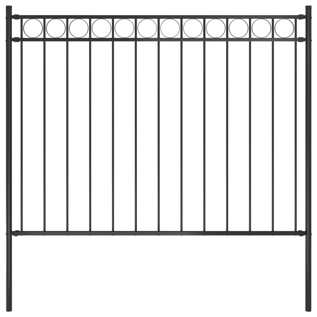 vidaXL Clôture de jardin Acier 1,7x1,2 m Noir
