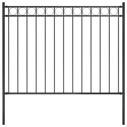 vidaXL Clôture de jardin Acier 1,7x1,2 m Noir