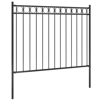 vidaXL Clôture de jardin Acier 1,7x1,2 m Noir