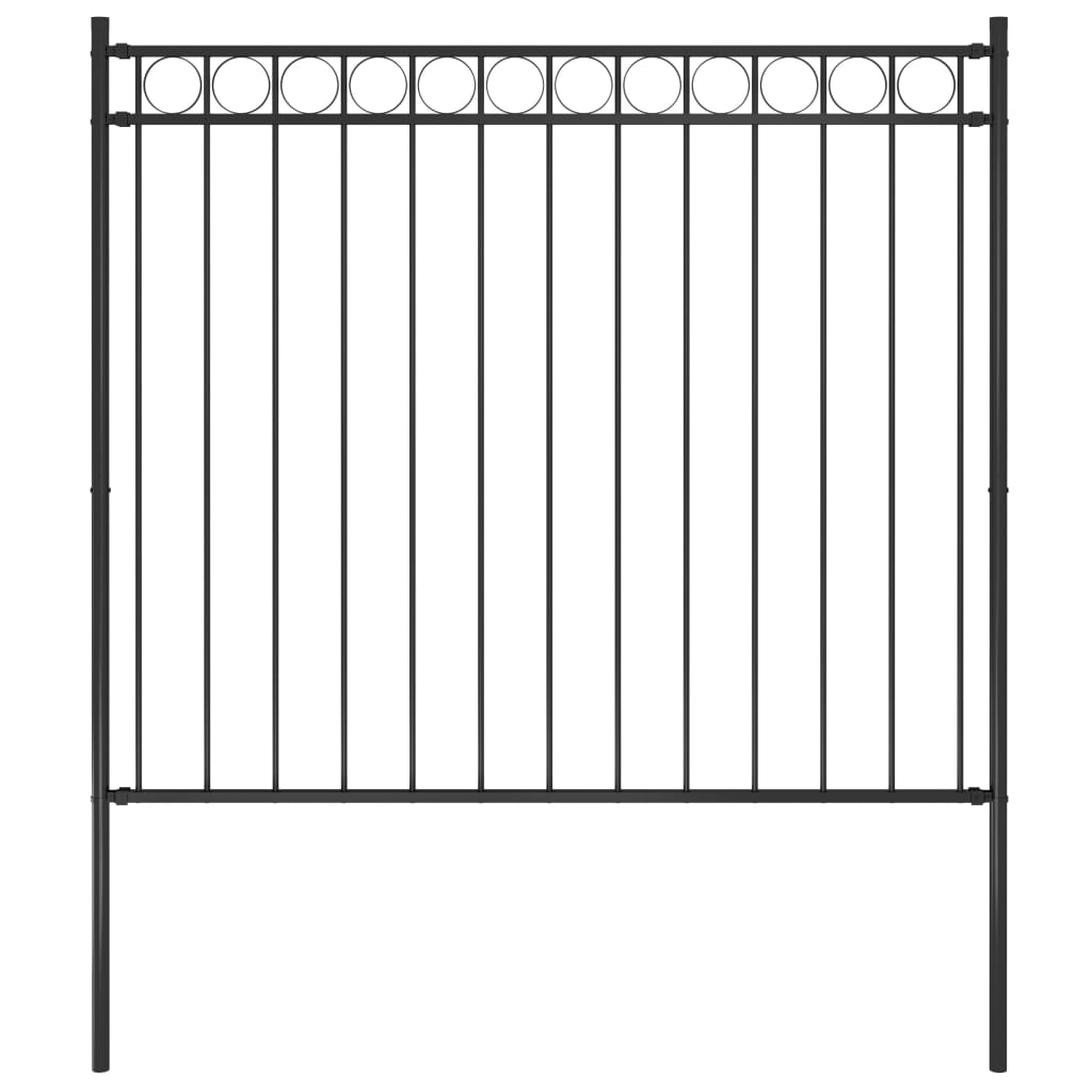 vidaXL Clôture de jardin Acier 1,7x1,5 m Noir