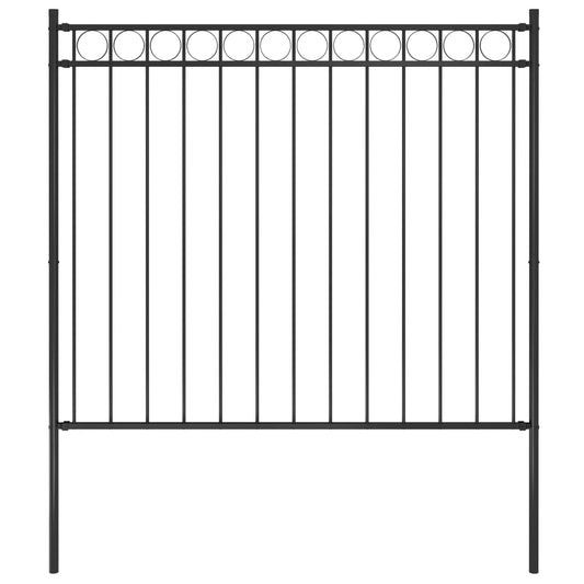 vidaXL Clôture de jardin Acier 1,7x1,5 m Noir