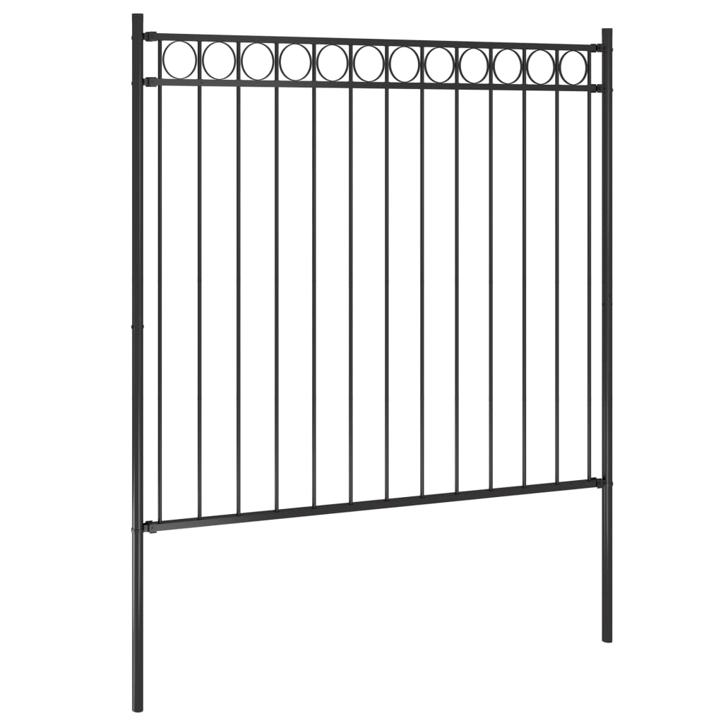 vidaXL Clôture de jardin Acier 1,7x1,5 m Noir