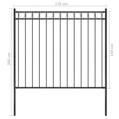 vidaXL Clôture de jardin Acier 1,7x1,5 m Noir