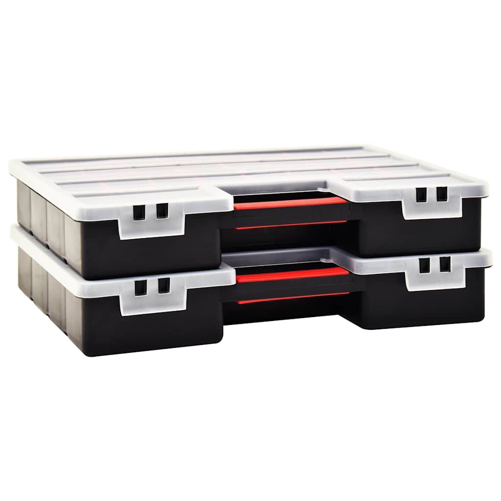vidaXL Boîtes d'assortiment 2 pcs 460x325x80 mm plastique