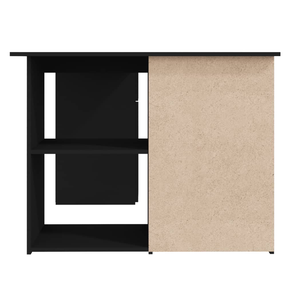 vidaXL Bureau d'angle Noir 145x100x76 cm Bois d'ingénierie