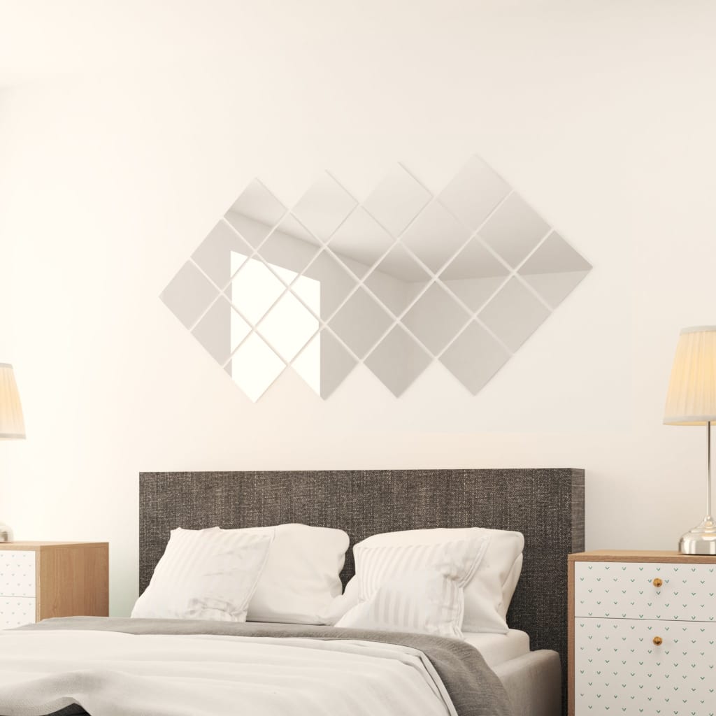 vidaXL Carreaux de miroir 48 pcs Carré Verre