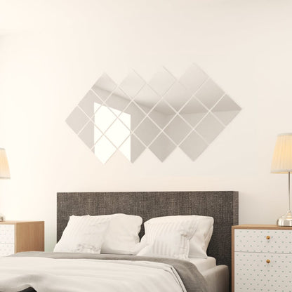 vidaXL Carreaux de miroir 48 pcs Carré Verre