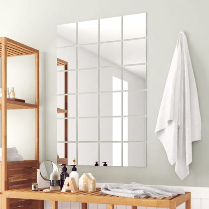 vidaXL Carreaux de miroir 48 pcs Carré Verre