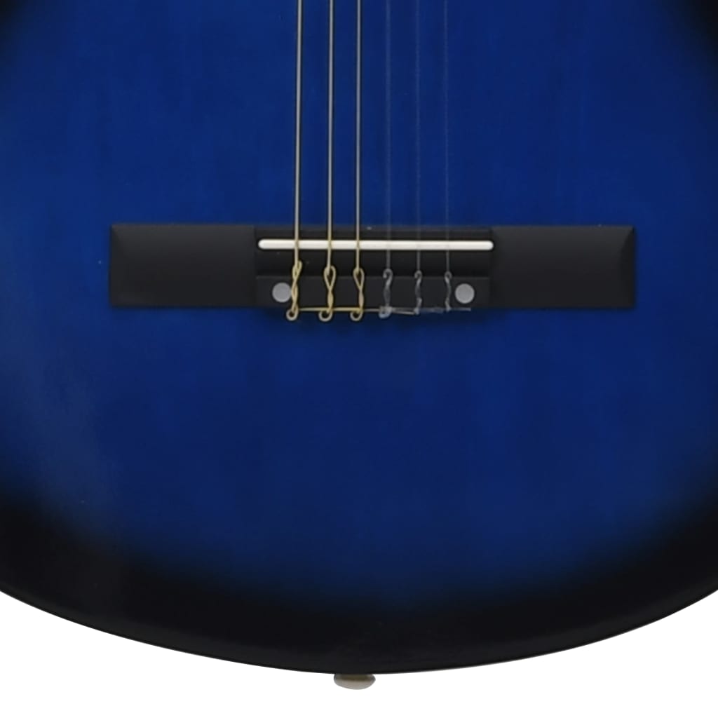 vidaXL Ensemble de guitare découpée classique 12 pcs 6 cordes Bleu 38"