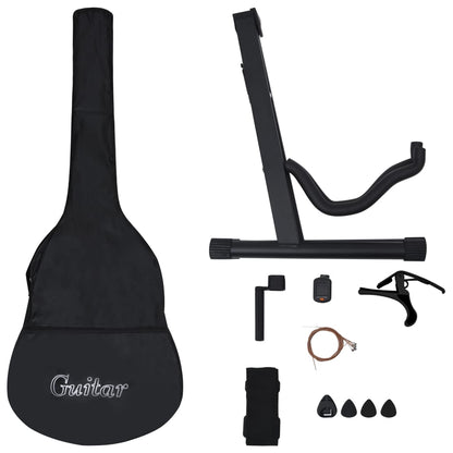 vidaXL Ensemble de guitare découpée classique 12 pcs 6 cordes Bleu 38"