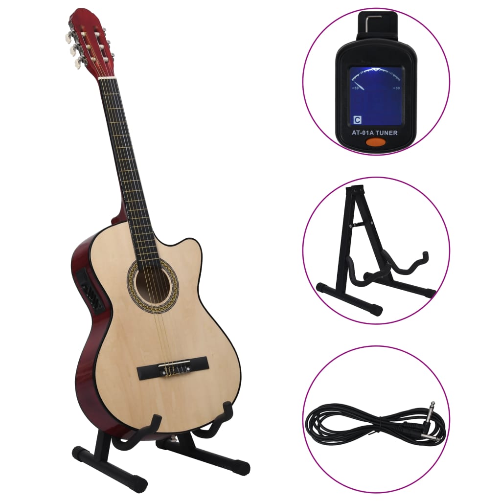 vidaXL Jeu de guitare 12 pcs occidental avec égaliseur et 6 cordes