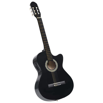 vidaXL Jeu de guitare 12pcs occidental avec égaliseur et 6 cordes Noir