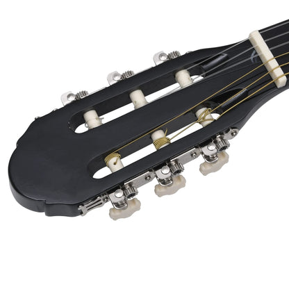 vidaXL Jeu de guitare 12pcs occidental avec égaliseur et 6 cordes Noir