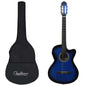 vidaXL Jeu de guitare 12pcs occidental avec égaliseur et 6 cordes Bleu