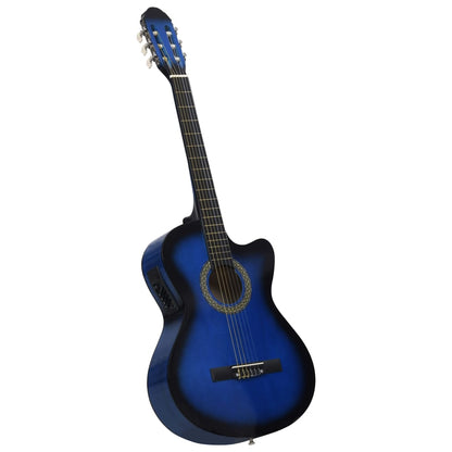 vidaXL Jeu de guitare 12pcs occidental avec égaliseur et 6 cordes Bleu