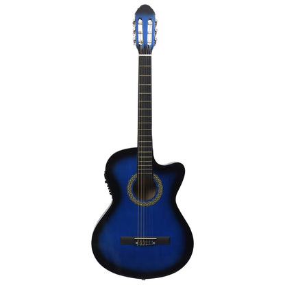 vidaXL Jeu de guitare 12pcs occidental avec égaliseur et 6 cordes Bleu