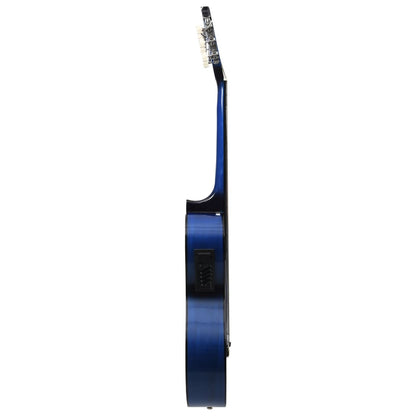 vidaXL Jeu de guitare 12pcs occidental avec égaliseur et 6 cordes Bleu