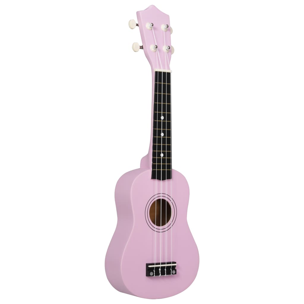 vidaXL Jeu de ukulélé soprano avec sac pour enfants Rose 21"
