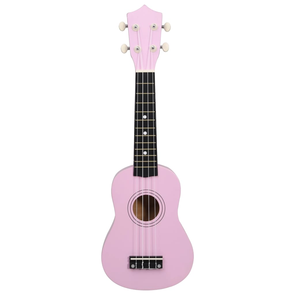vidaXL Jeu de ukulélé soprano avec sac pour enfants Rose 21"
