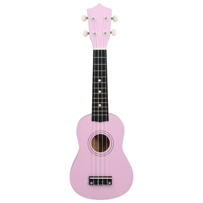 vidaXL Jeu de ukulélé soprano avec sac pour enfants Rose 21"