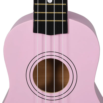 vidaXL Jeu de ukulélé soprano avec sac pour enfants Rose 21"