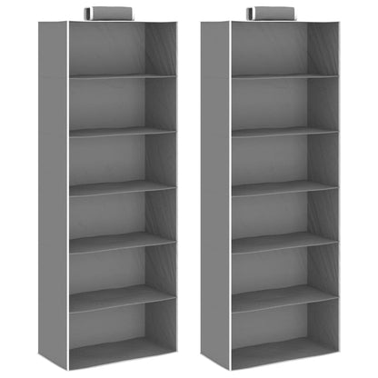 vidaXL Étagères suspendues de rangement 2 pcs 6 niveaux Tissu