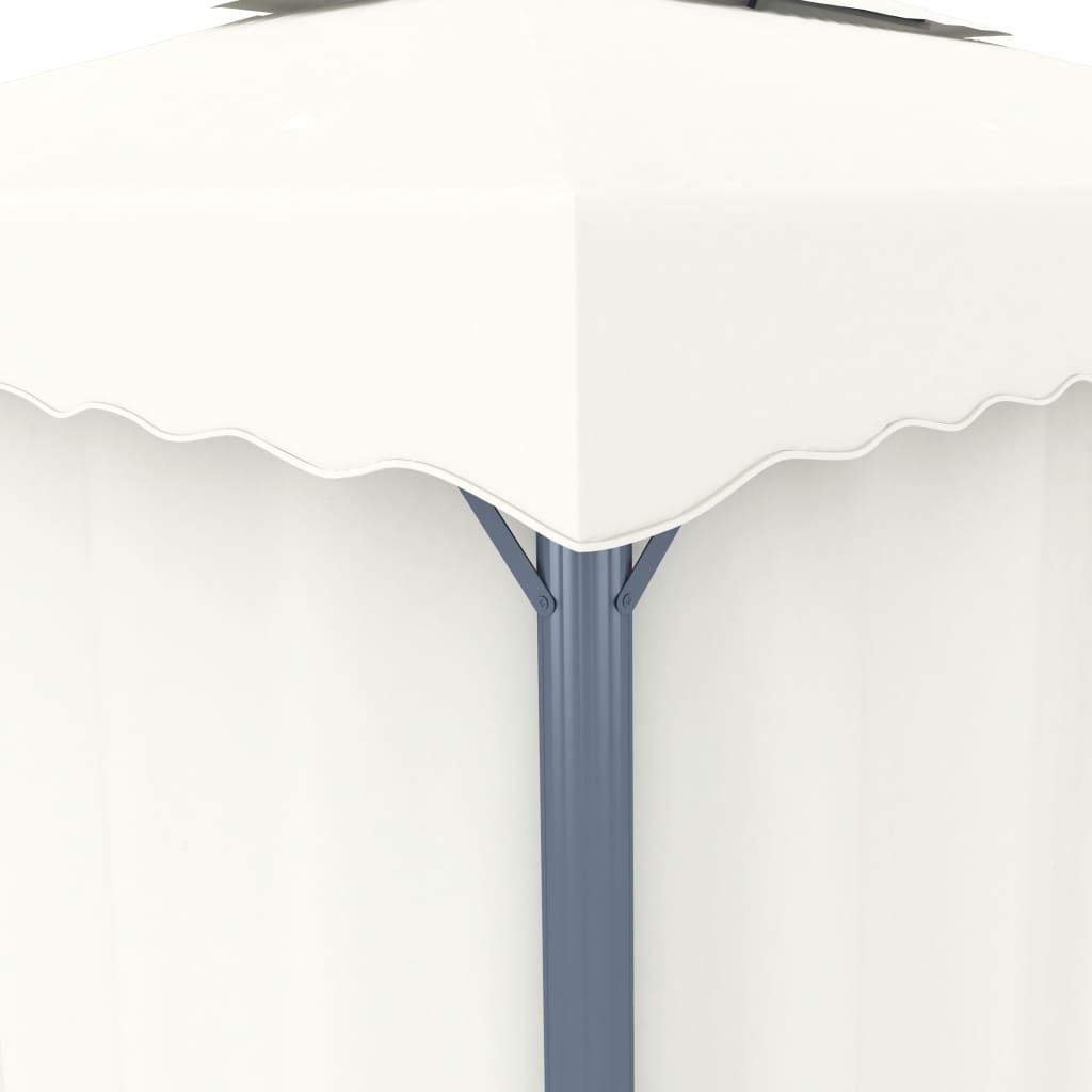 vidaXL Tonnelle avec rideau 4x3 m Blanc crème Aluminium