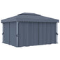 vidaXL Tonnelle avec rideau 4x3 m Anthracite Aluminium