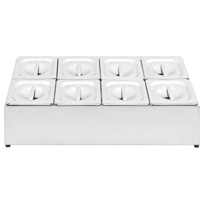 vidaXL Récipient Gastronorm avec 8 bacs GN 1/6 Acier inoxydable