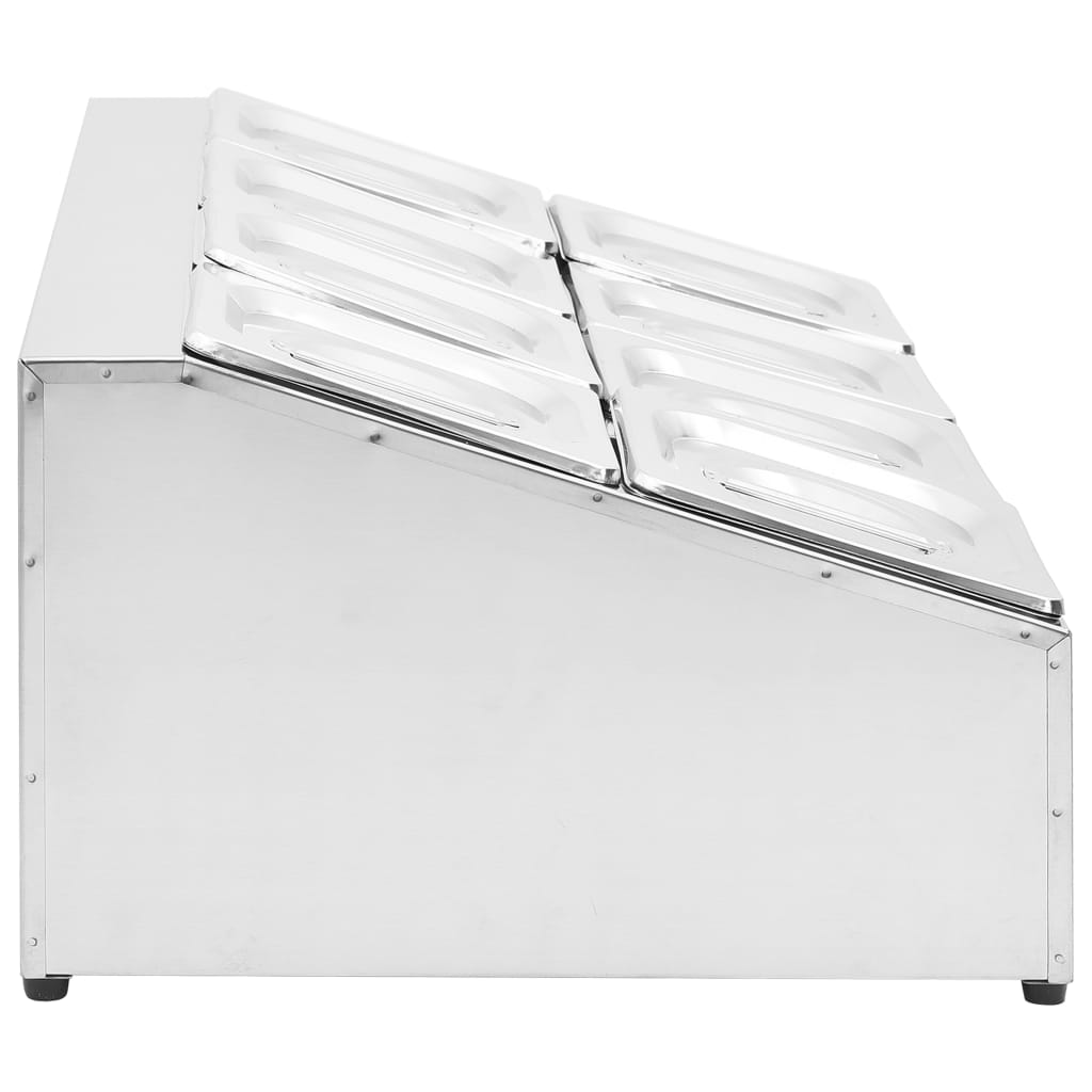 vidaXL Récipient Gastronorm avec 8 bacs GN 1/6 Acier inoxydable