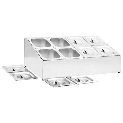 vidaXL Récipient Gastronorm avec 8 bacs GN 1/6 Acier inoxydable