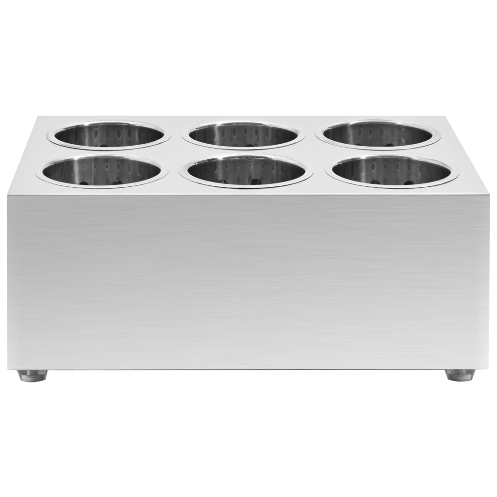 vidaXL Porte-couverts 6 grilles Carré Acier inoxydable