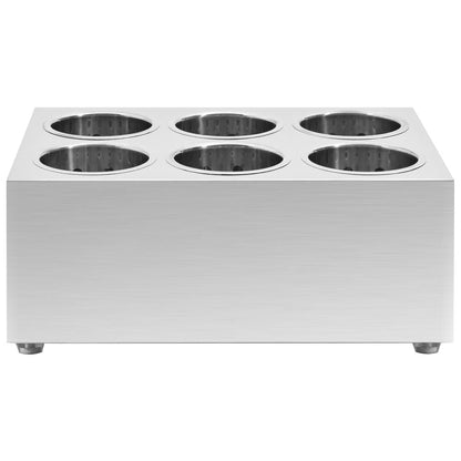 vidaXL Porte-couverts 6 grilles Carré Acier inoxydable