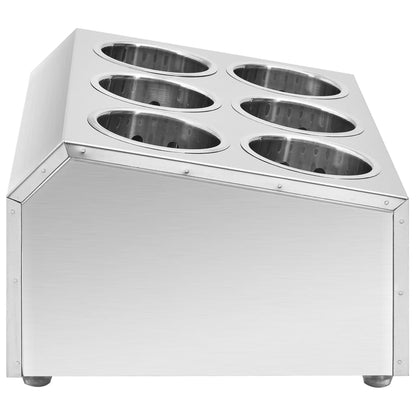 vidaXL Porte-couverts 6 grilles Carré Acier inoxydable