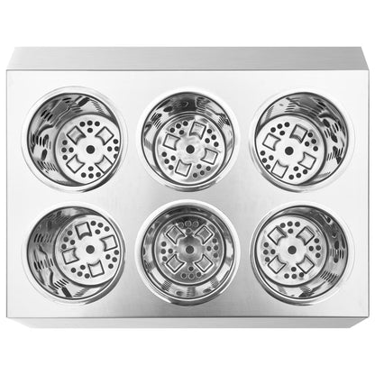 vidaXL Porte-couverts 6 grilles Carré Acier inoxydable