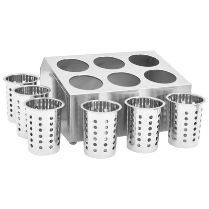 vidaXL Porte-couverts 6 grilles Carré Acier inoxydable