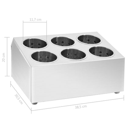 vidaXL Porte-couverts 6 grilles Carré Acier inoxydable