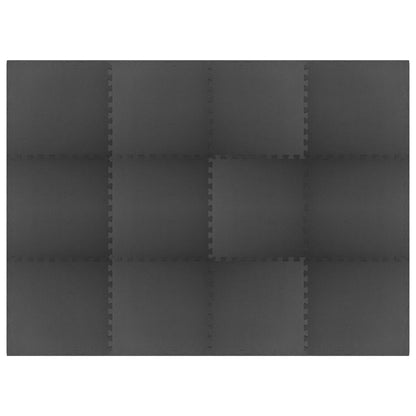 vidaXL Tapis de sol 12 pcs 4,32㎡ Mousse EVA Noir