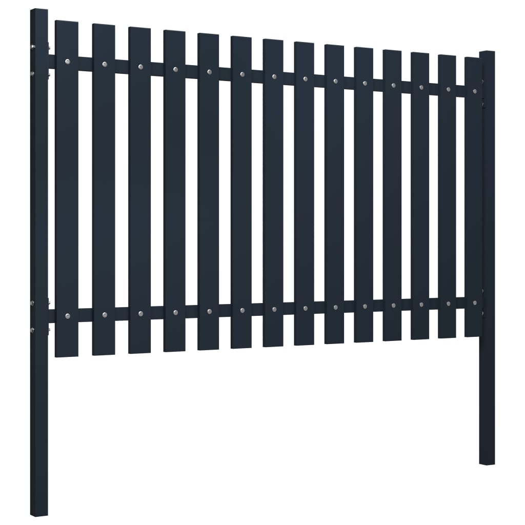 vidaXL Panneau de clôture Anthracite 174,5x75cm Acier enduit de poudre